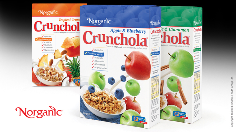 Norganic Crunchola box packaging