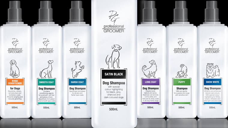 Professional Groomer bottle packaging